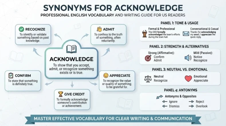 Synonyms for Acknowledge