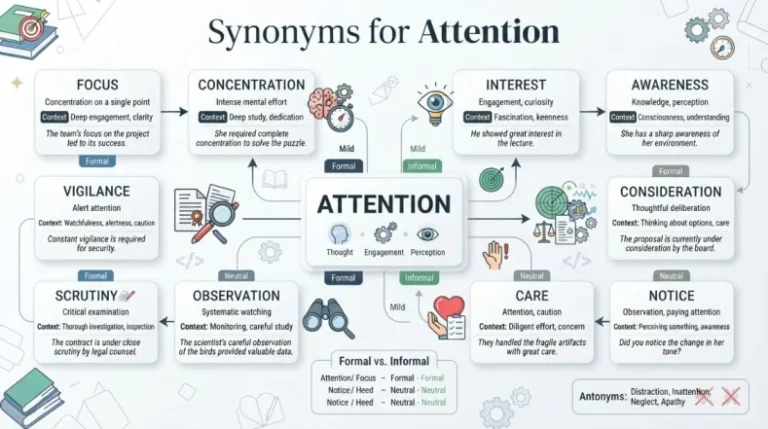 synonyms for attention