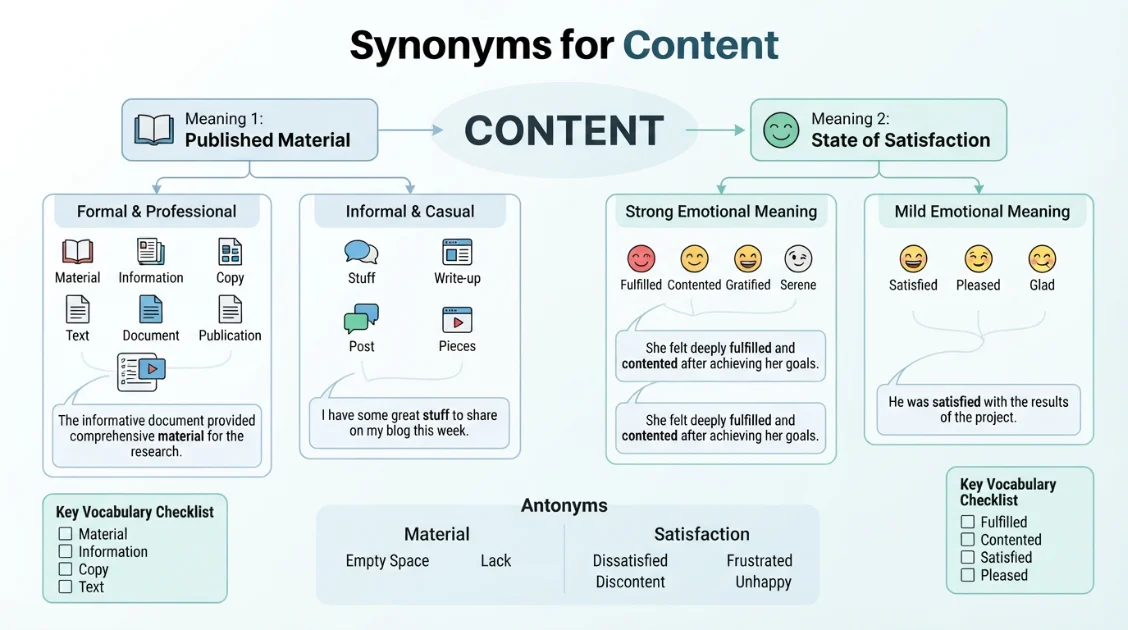 Synonyms for Content