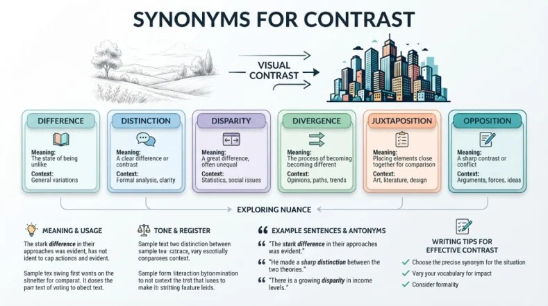 Synonyms for Contrast
