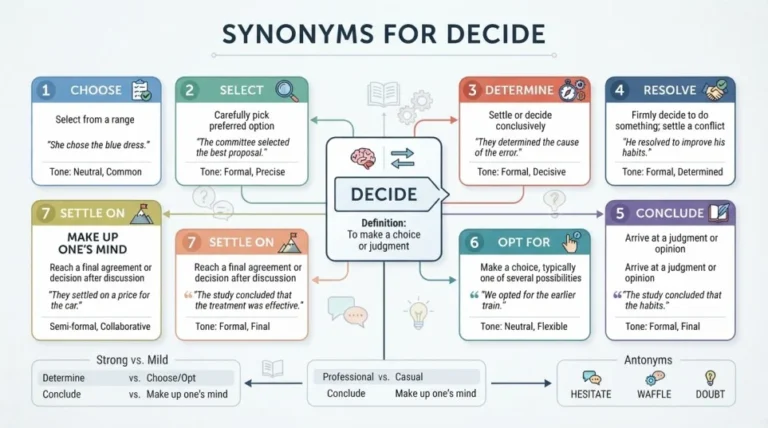 Synonyms for Decide