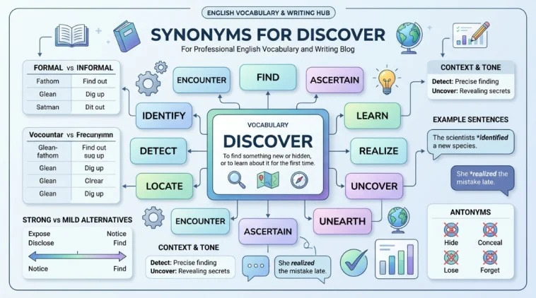 synonyms for discover