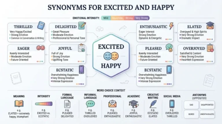 Synonyms for Excited and Happy
