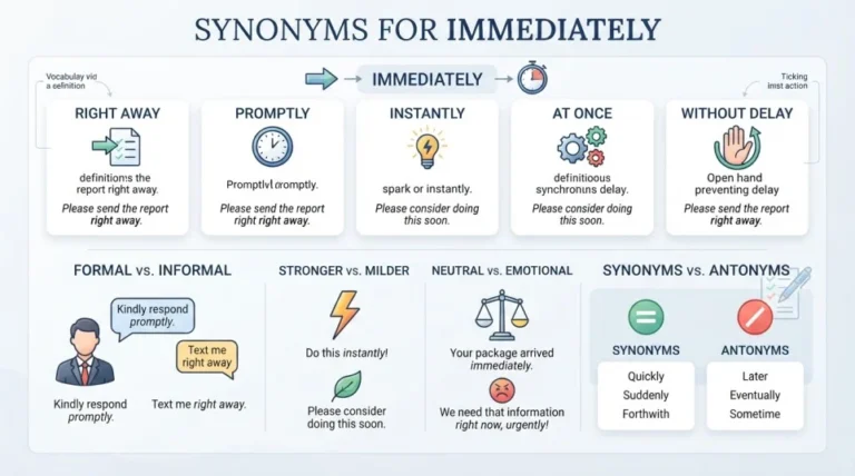 Synonyms for Immediately