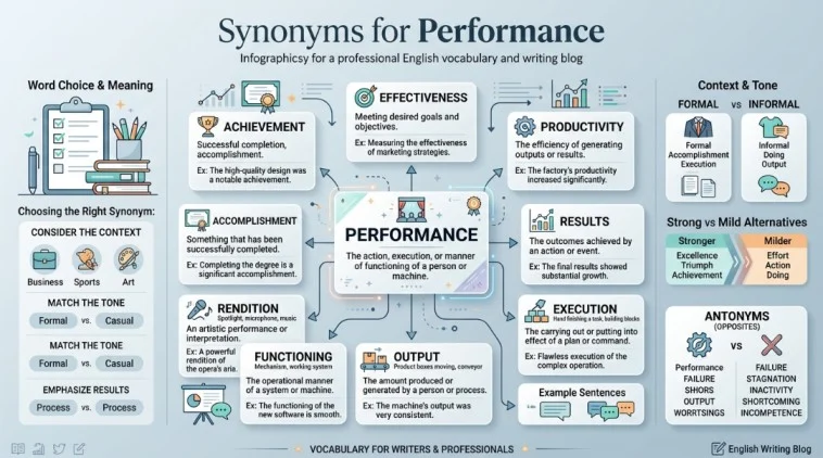 synonyms for performance