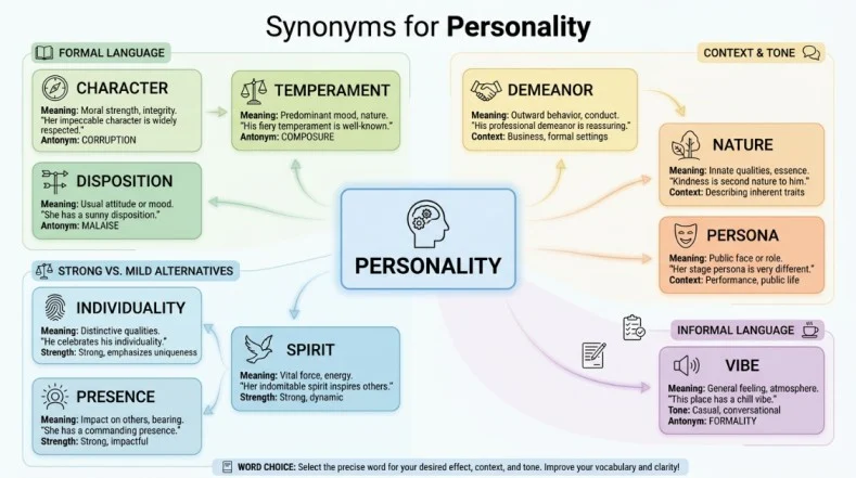 synonyms for personality