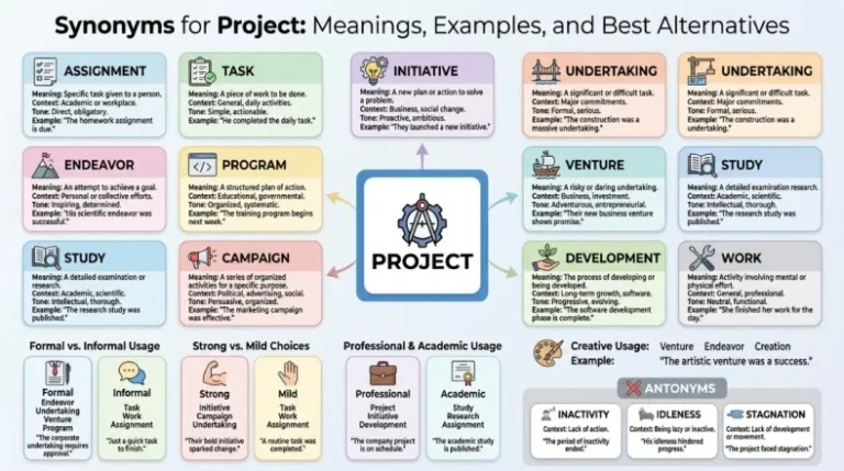 synonyms for project