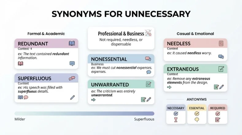 Synonyms for Unnecessary