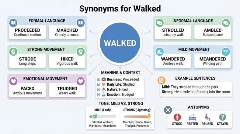 synonyms for walked