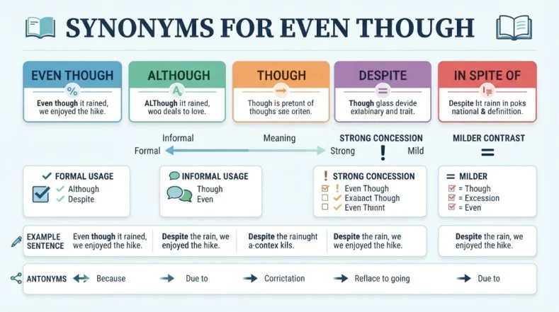 Synonyms for Even Though