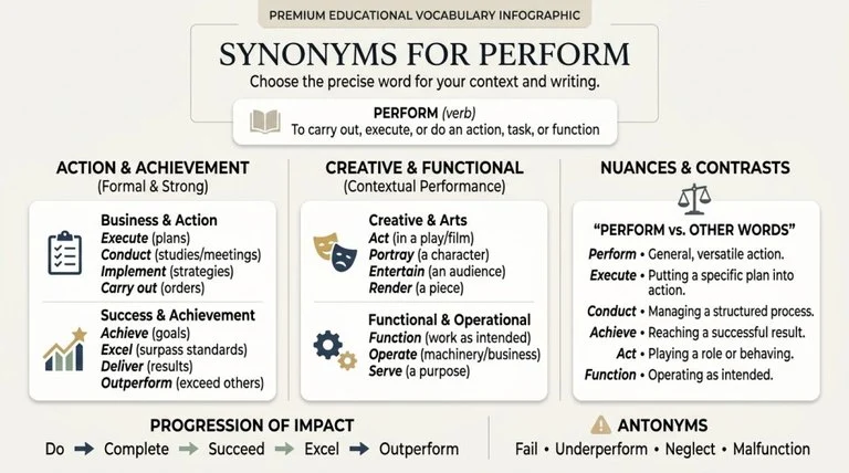 Synonyms for Perform