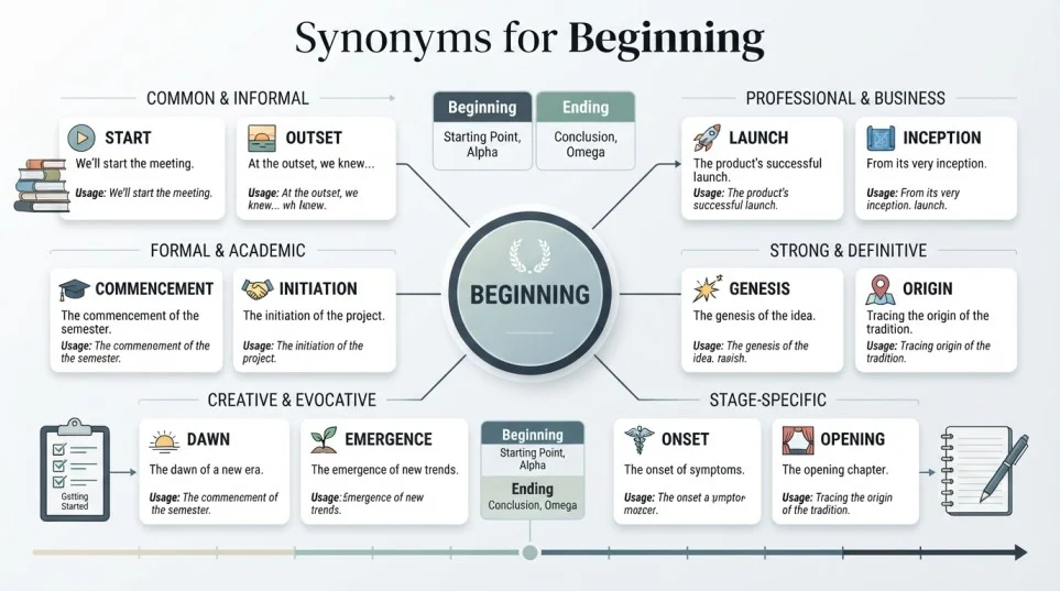 Synonyms for Beginning