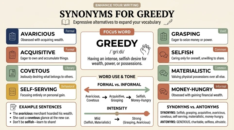 synonyms for greedy