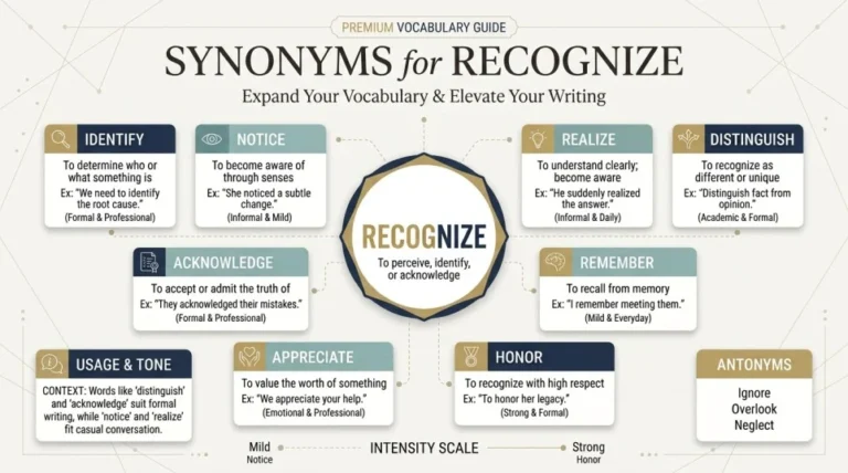 Synonyms for Recognize