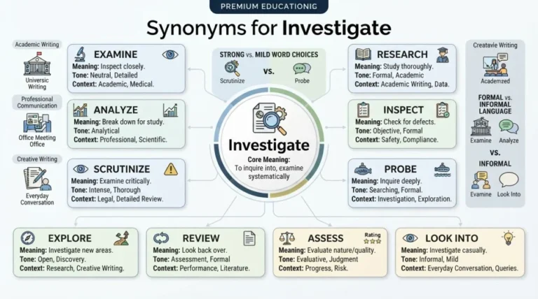 Synonyms for Investigate
